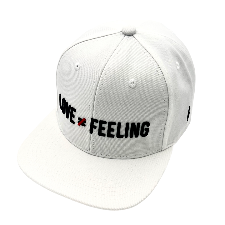 Love is Not a Feeling Snapback Cap - White